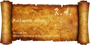 Kalapos Alex névjegykártya